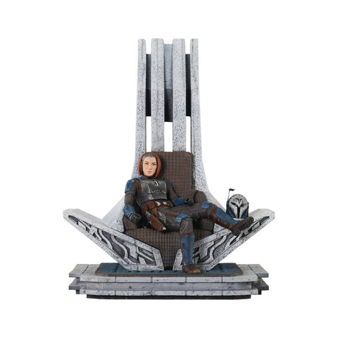 Star Wars Mandalorian Bo-Katan on Throne Statue Toy