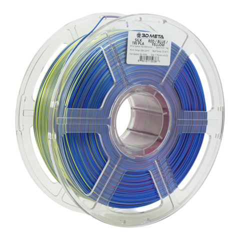 3D META Tri Silk PLA 3D Printing Filament - Red - Blue - Yellow