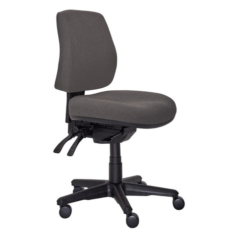 Buro Roma 3 Lever Mid Back With Seat Slide Without Arms Safetex Charcoal