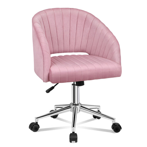 ALFORDSON Velvet Office Chair Swivel Armchair Computer Seat Adult Kids (Pink)
