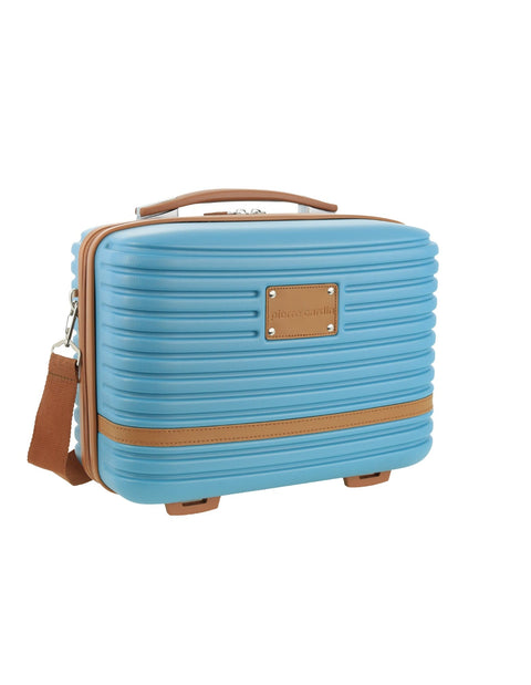 Pierre Cardin Hard-Shell Beauty Travel Suitcase w/Internal Zip 35cm Blue