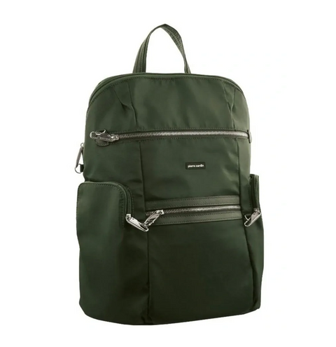 Pierre Cardin Nylon RFID Anti Theft Slash Proof Travel Backpack Bag - Olive