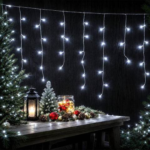Lexi Lighting Solar 480 LED Icicle Light - White