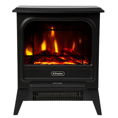 Dimplex MicroStove 1.2kW Portable Electric Fire Stove Heater, Optiflame Coal Effect, Freestanding Cast Iron Black