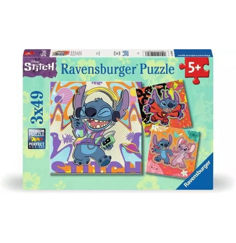Ravensburger Puzzle 3x49pc - Disney Stitch Play the Day Away