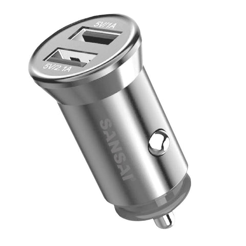 Sansai Dual USB-A Car Charger 4.8A Silver