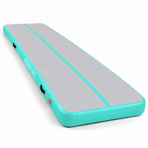 Powertrain 6m x 2m x 20cm Air Track Gymnastics Mat Tumbling Exercise (Grey Green)