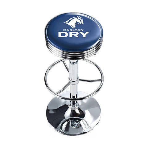 A Man & His Cave Carlton Dry Retro Bar Stool Pub Chair Round 59cm Blue