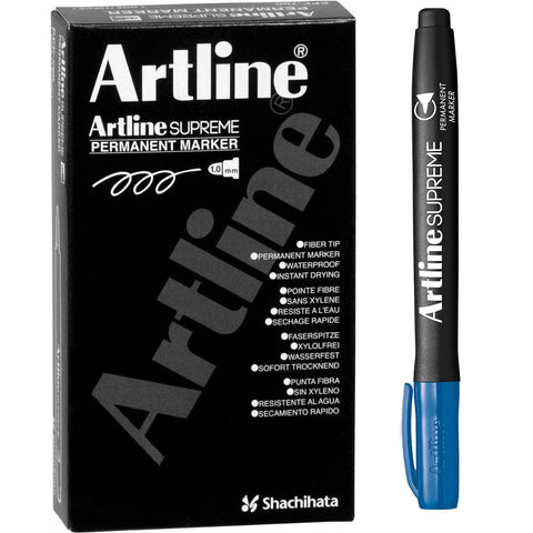 Artline Supreme Permanent Marker Box of 12 (Royal Blue)