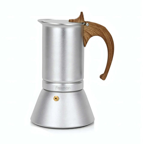 Fissman Coffee Maker 300ml For 6 Cups Pressed Aluminium Wooden Handle And Knob