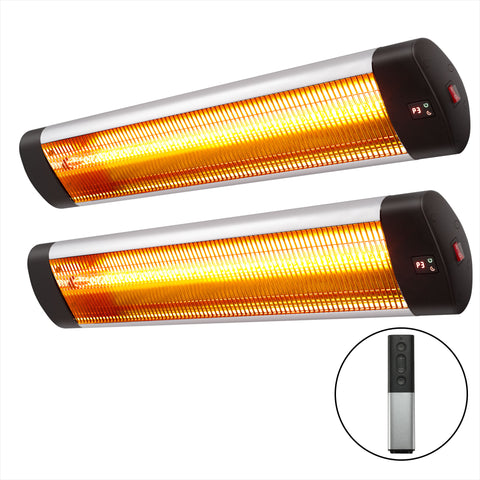 Devanti 2-Pieces Electric Radiant Strip Heater Outdoor Indoor Patio Infrared Heaters 3000W