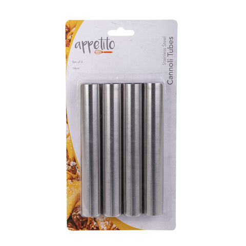 Appetito Stainless Steel Cannoli Tube Home Kitchen Pastry Baking 4pc