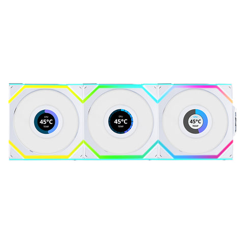 Lian Li SL120 LCD Reverse 3-Pack (White)