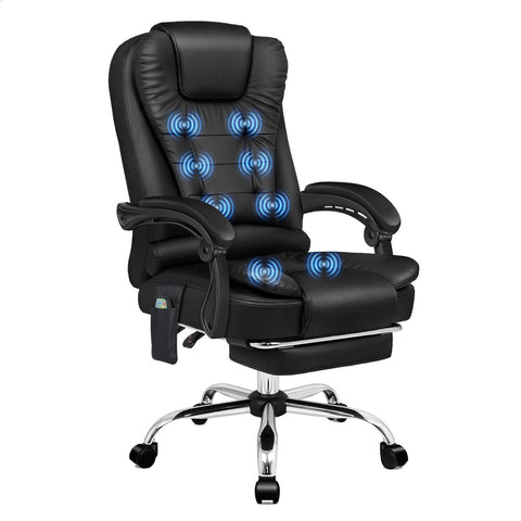 ALFORDSON Office Chair Massage Heated Seat (Black)