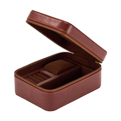 Annabel Trends Gentlemans Jewellery Travel Watch Box with Vegan Leather 8.5x13.5cm