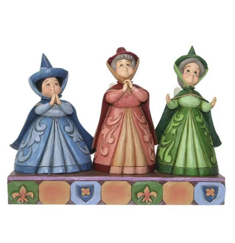 Jim Shore Disney Traditions - Sleeping Beauty Aurora's Three Fairy Guardians - Royal Guests