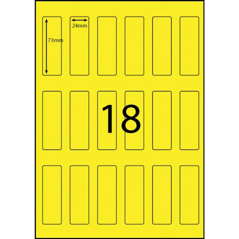 Stock Forms Shelf Labels 24x73mm 500 Sheets 9000 Labels (Yellow)