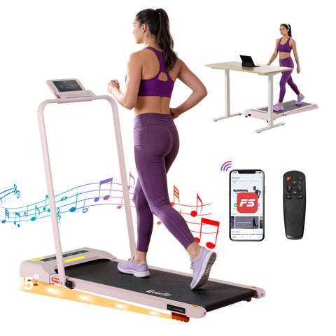 Everfit Treadmill Electric Walking Pad Incline Under Desk 380mm (Pink)