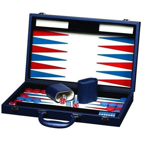 Dal Rossi Blue Backgammon PU Leather Case Padded Attachment