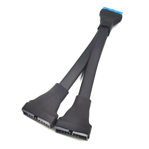 Cruxtec 19/20-Pin Male-Female Cable 1-to-2 Desktop PC