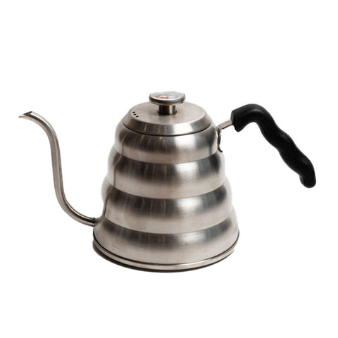 Coffee Culture Stainless Steel 1.2L Goose Neck Kettle with Thermometer (Silver)