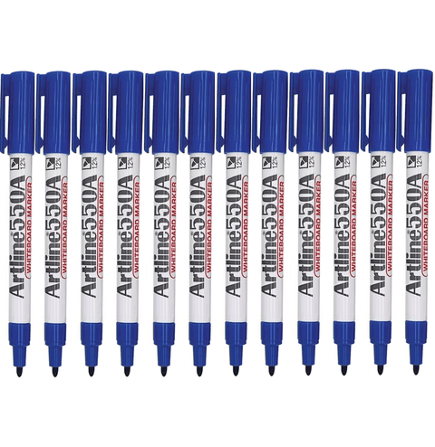 Artline 550A Whiteboard Marker 1.2Mm Bullet (Blue) [Pack 12]