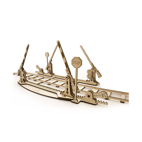 Ugears 3D Mechanical Model Set Of Rails with Crossing Wooden Puzzles