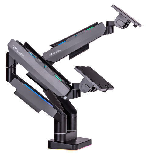 Thermaltake Gaming Gas Spring Dual RGB Monitor Arm (Fits 17"- 35")
