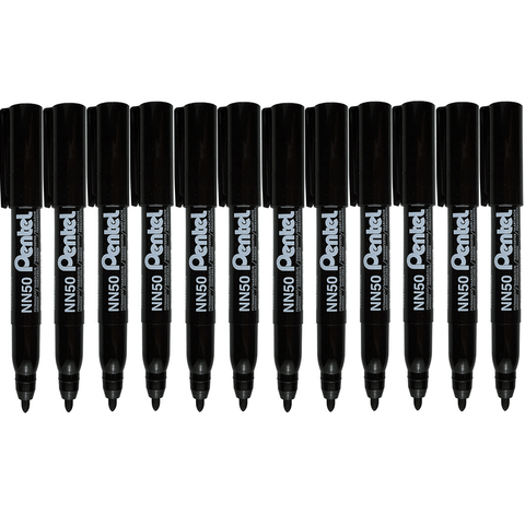 Pentel NN50 Green Label Permanent Marker Bullet Point (Green) [Box 12]