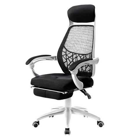 Artiss Mesh Office Chair Recliner (Black/White)