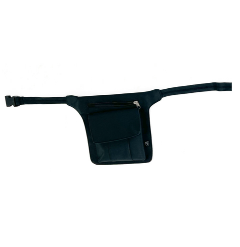 Milleni Waist Bag with Adjustable Strap and Zipper - Black