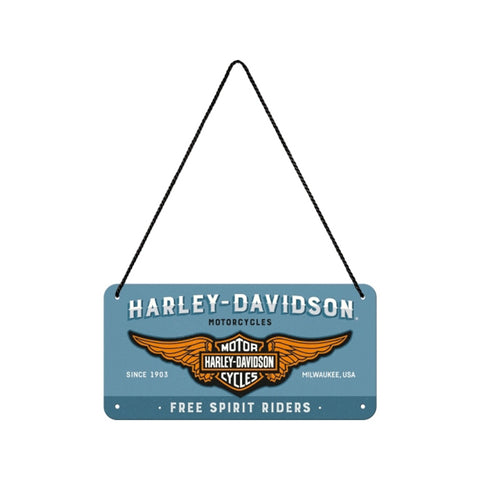 Nostalgic-Art Metal 10x20cm Hanging Sign Plaque Harley-Davidson Logo Blue