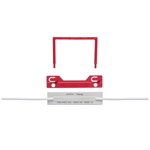 Avery 44009R Tubeclip Box 100 Tube Clips (Red)