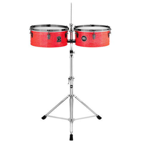 Meinl Manolito Rodriguez Timbales 14 and 15 Inch Musical Drum Kit Atomic Red