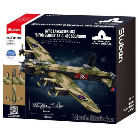 Sluban 1/44 Avro Lancaster G for George (Australian War Memorial Edition) Model Bricks 1382pcs