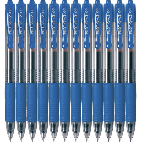 Pilot G2 Gel Ink Pen Retractable 0.7mm Fine (Blue) [Box 12]
