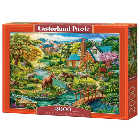 Castorland 2000-Pieces Idyllic House With Horses Puzzle