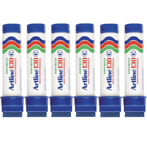 Artline 130 Permanent Marker 30mm Chisel Nib Blue Box 6