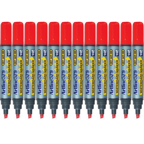 Artline 579 Whiteboard Marker 5mm Chisel Tip (Red) [Box 12]