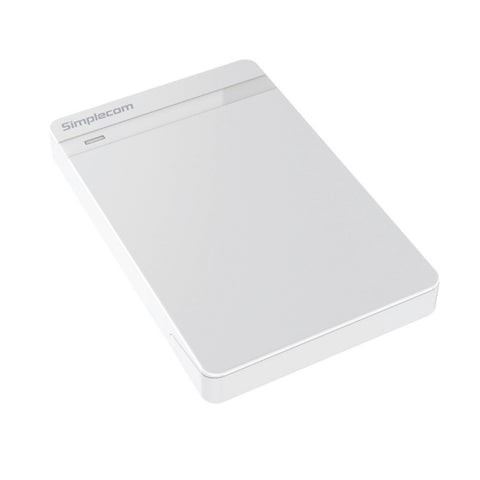 Simplecom Tool Free 2.5in SATA HDD SSD to USB 3.0 Hard Drive Enclosure (White)