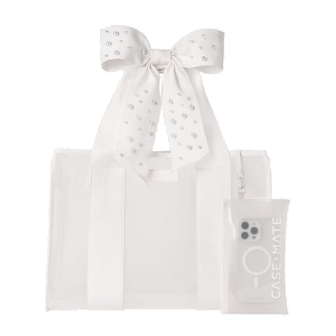 Case-Mate Ivory Shine Bow Tote with Phone Pouch