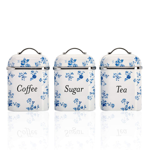 Laura Ashley China Rose Canister Set of 3 White