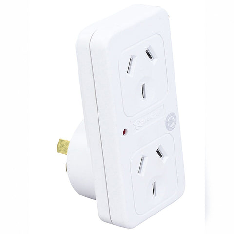Sansai Surge Protected Vertical Double Adaptor (PAD-017CS) - White