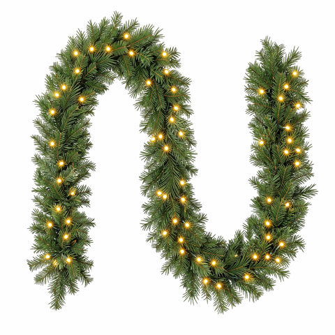 Jingle Jollys 2.7M Christmas Garland 8 Mode LED Lights Timing 200Tips Xmas Decor