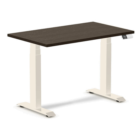 Desky Dual Mini Bamboo Sit Stand Desk 80cm Dark Bamboo Desktop and Wheat Frame