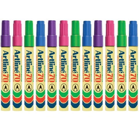 Artline 70 Permanent Marker 1.5mm Bullet Tip (Brights Assorted) [Box 12]