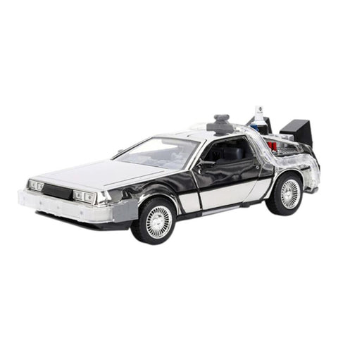 Jada 1:24 Scale Back To The Future Delorean Chrome Diecast Vehicle Model