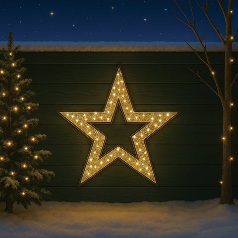 Lexi Lighting 2D 1.2M Mesh Star with twinkle LED - Warm White