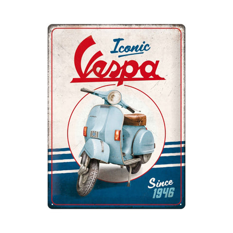 Nostalgic-Art Large Metal Sign Plaque Vespa Iconic Since 1946 30x40cm