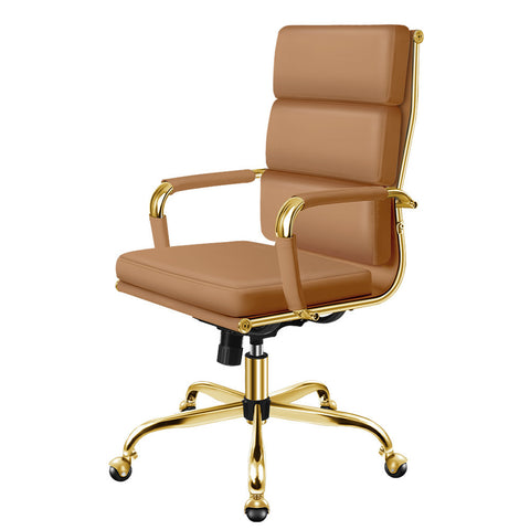 ALFORDSON Office Chair Ergonomic Paddings Computer Executive Work Seat High Back (Brown)